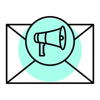 ileti simge vektör çizim tasarım ile megafon