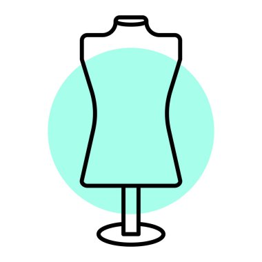 Manken ikonu. Web için kıyafet vektör simgelerinin özet çizimi