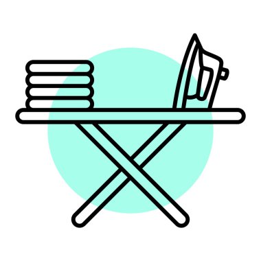 Çamaşır ütüleme ikonu. Giyim vektörünün özet çizimi ve web için tasarım ögeleri