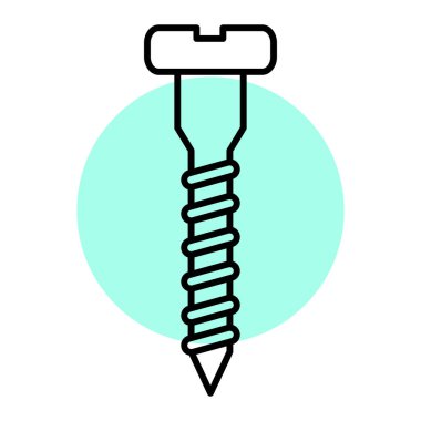 Tirbüşon simgesi. Web için vida vektör simgelerinin özet çizimi