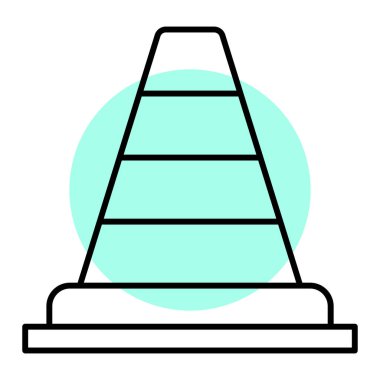 Yol trafik konisi simgesi. vektör illüstrasyonu