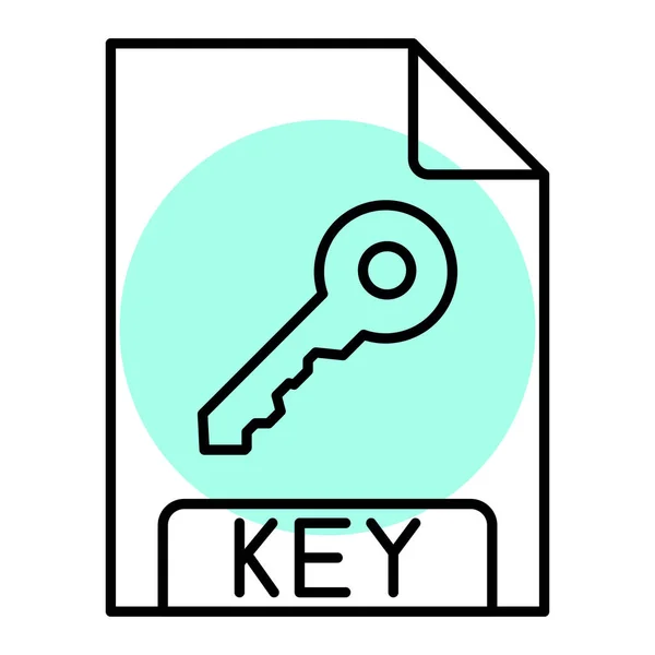 Ikona Formátu Souboru Klíče Ilustrace — Stockový vektor