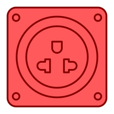 Güç soketi simgesi. Vektör çizim