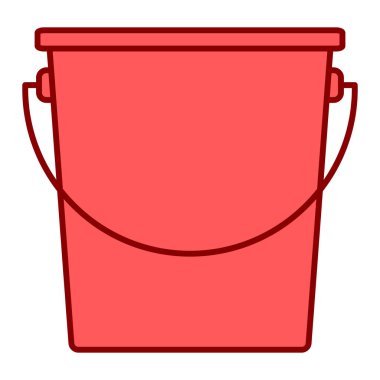 Ot vektör çiziminde su damlaları olan kova