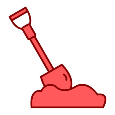 Kürek ikonu. bahçe aracı vektör illüstrasyonu.