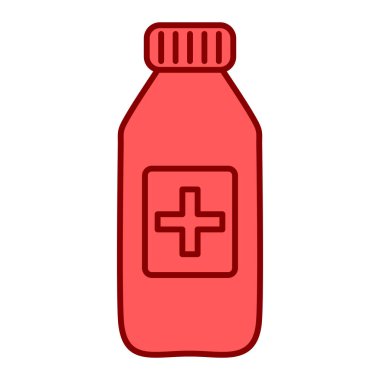 Tıbbi şişe ikonu. Web için ilaç kavanozu vektör simgelerinin özet çizimi