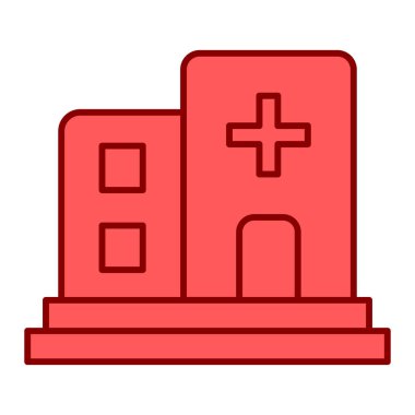 Hastane binası ikonu. vektör illüstrasyonu