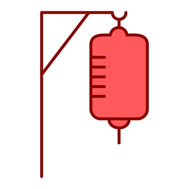 Beyaz arkaplanda kırmızı çizgi simgesi. vektör illüstrasyonu