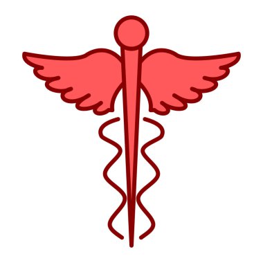 caduceus tıbbi simgesi, vektör illüstrasyonu