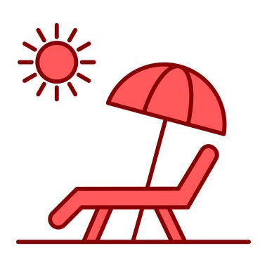 Plaj sandalyesi ikonu. tatil ve turizm konsepti. Yalnız tasarım. vektör illüstrasyonu
