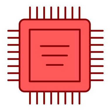 İşlemci. Web simgesi basit illüstrasyon