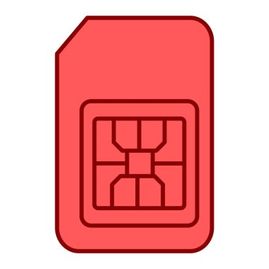 SIM kart simgesi. Beyaz arkaplanda izole edilmiş web tasarımı için akıllı telefon vektör simgelerinin izometriği