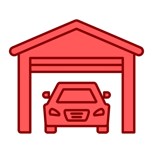 Carro Garagem Ícone Vetor Ilustração Design —  Vetores de Stock
