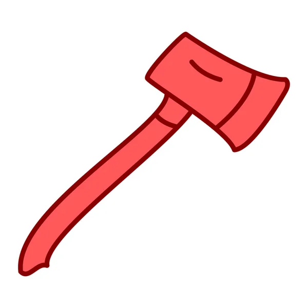 Red Line Axe Isolated Icon Vector Illustration Design — Stock Vector