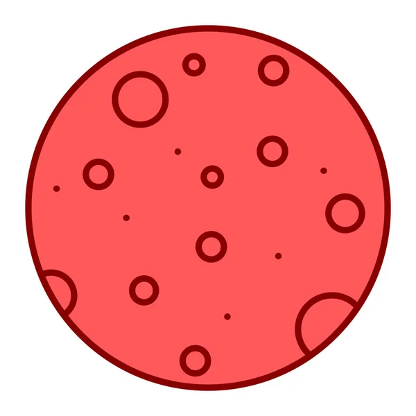 Icône Pizza Dessin Animé Illustration Vectorielle Beignet Rouge Pour Conception — Image vectorielle