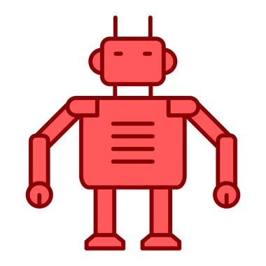 Robot simgesi. Web için robot oyuncak vektör simgelerinin özet çizimi