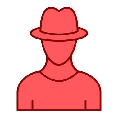 Şapka takan adam vektör çizimi yapıyor.