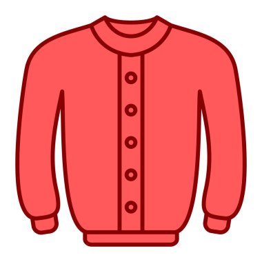 Kırmızı kazak ikonu. web tasarımı için ceket vektör çizimi çizimi