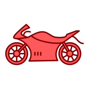 Motosiklet ikonu. Beyaz arkaplanda izole edilmiş web tasarımı için basit spor araba vektör simgeleri çizimi