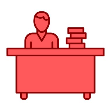 Belgeleri olan adam ve sandalye vektör çizimi tasarımı