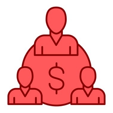 Dolar işareti ikon vektörü olan bir adam. İnce çizgi sembolü. izole edilmiş sınır çizimi