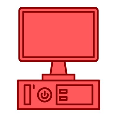 ekran ve video kamera vektör illüstrasyon tasarımlı bilgisayar monitörü