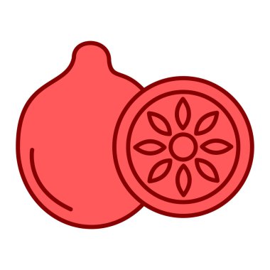 Taze meyve ikonu. Taslak karpuz vektör çizimi. beyaz arkaplanda izole