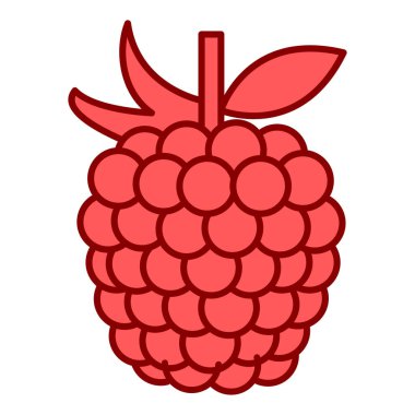 Olgun ahududu meyvesi. vektör karikatürü beyaz arkaplanda izole edildi.