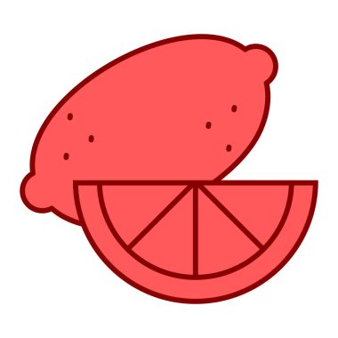 taze limon meyve ikonu vektör illüstrasyon grafik tasarımı