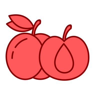 Beyaz arka planda meyve ve sebze ikonu. vektör illüstrasyonu