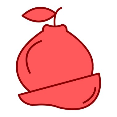 Beyaz arka planda meyve ve sebze ikonu. vektör illüstrasyonu