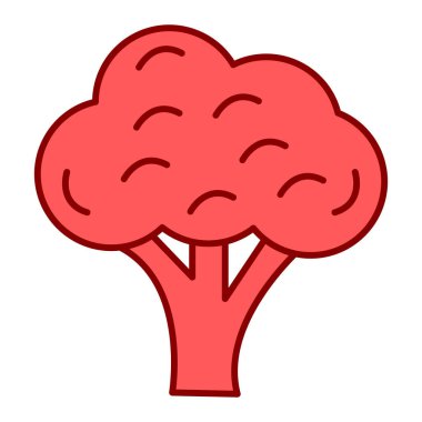 Brokoli ikonu. Beyaz arkaplanda vektör illüstrasyonu