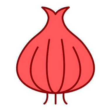 Soğan ikonu. İnternet için sarımsak vektör simgelerinin karikatür çizimi