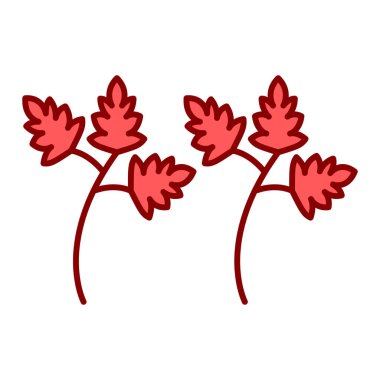 Çiçek ve yaprak simgelerinin vektör çizimi
