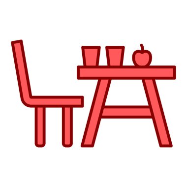 tablo ve sandalye vektör çizimi tasarımı