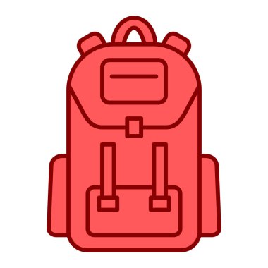 Sırt çantası simgesi. seyahat çantası vektör çizimi.