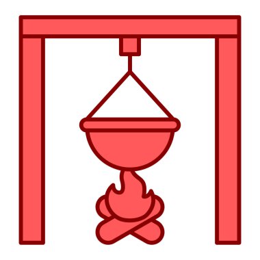 Şömine simgesinin vektör illüstrasyonu