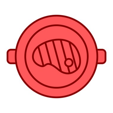 et bifteği illüstrasyonu, düz stil