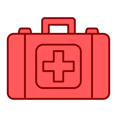 İlk yardım kiti simgesi vektör illüstrasyon grafik tasarımı