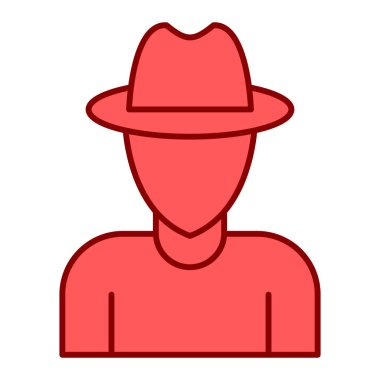 Adam avatar ikonu. Ana hatları çiftçi vektör illüstrasyonu.