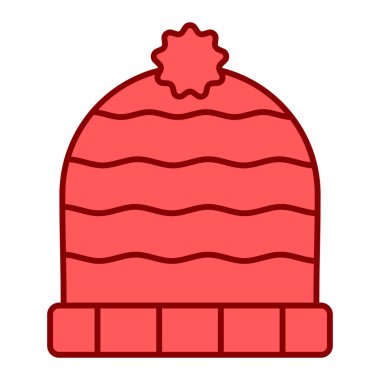 kış şapkası simgesi vektör illüstrasyon grafik tasarımı