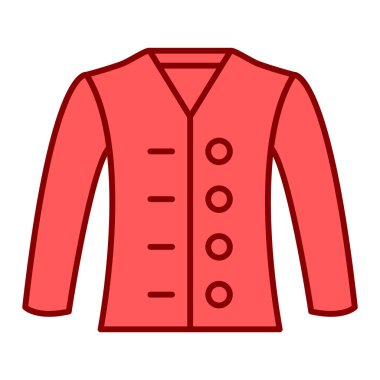Kırmızı ceket ikonu. Web için kıyafet vektör sembolünün özet çizimi