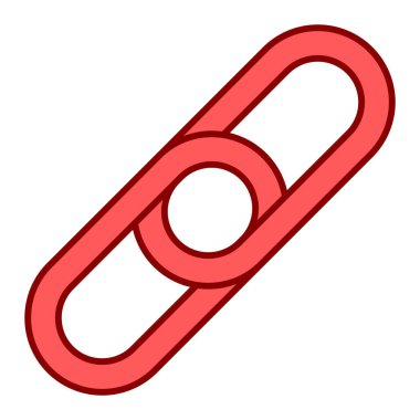 Tek izole edilmiş kırmızı ve beyaz ikonun vektör çizimi