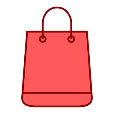 Kırmızı çizgi biçimi ikon vektör illüstrasyon tasarımlı alışveriş çantası