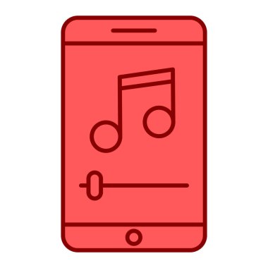 Müzik notası vektör çizimine sahip akıllı telefon