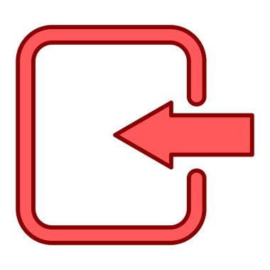 Beyaz arkaplanda kırmızı ok simgesi