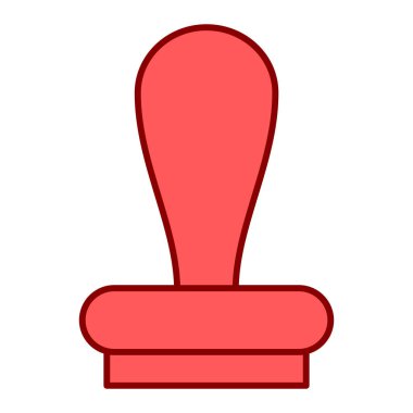 Kol ikonlu kauçuk damga. vektör illüstrasyonu