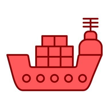 Gemi. Web simgesi basit illüstrasyon