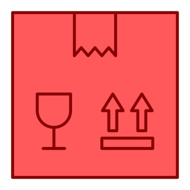 Bir teslimat kutusu simgesinin vektör illüstrasyonu