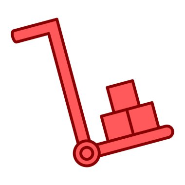 Kutu simgesi olan kargo konteynırı. İzole ve düz çizim. vektör grafiği